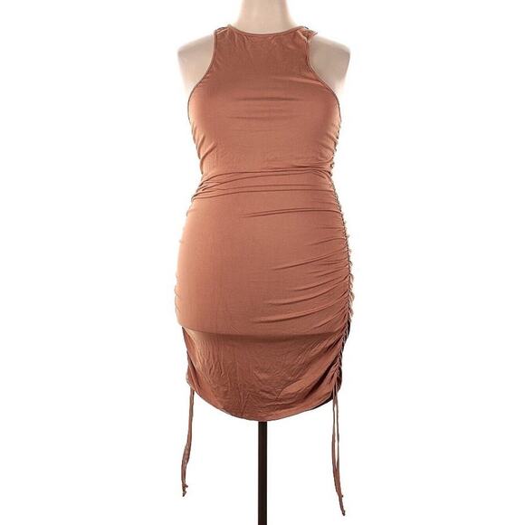 NWT ASOS Carmel Rust Stretch Knit Dress Racerback Pullover Plus Size 18 - Picture 1 of 2